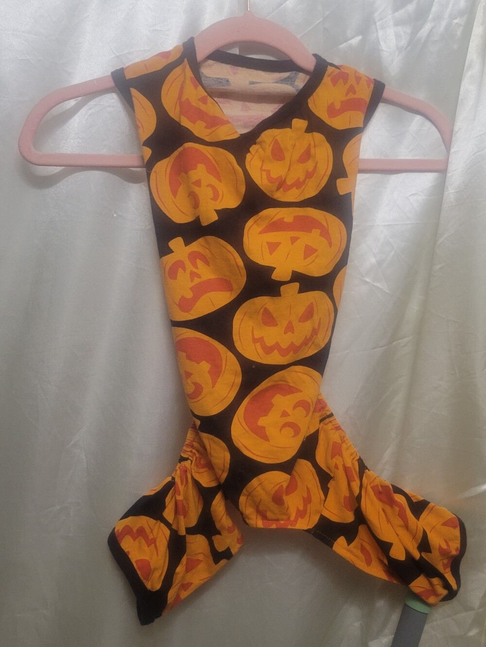 Dog Med Orange Jack-O'-Lantern Pumpkin Costume Pajamas